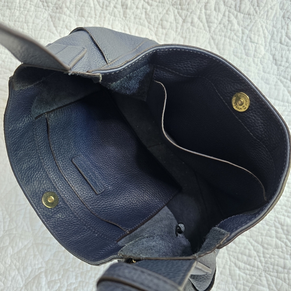 MICHAEL KORS Dark Blue Leather Hobo Bag with Tassels - Picture 11 of 16
